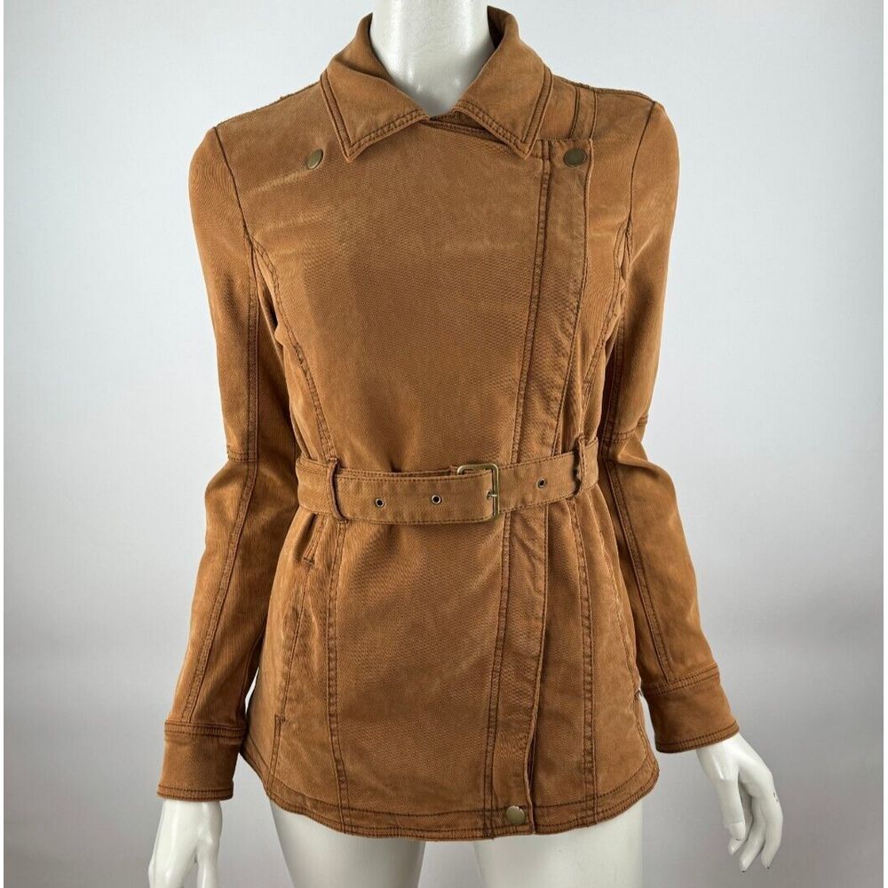 Anthropologie Everyday Belted Moto Jacket Women XS‎ EUC Long Sleeve Full Zip